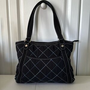 *VERA BRADLEY NOB HILL BLACK SHOULDER BAG